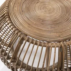 Kirklands Home Natural Woven Rat Round Coffee Table Tan Hot