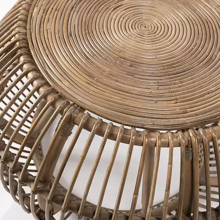 Kirklands Home Natural Woven Rat Round Coffee Table Tan Hot