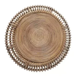 Kirklands Home Natural Woven Rat Round Coffee Table Tan Hot