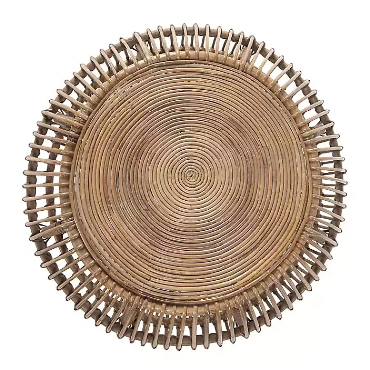 Kirklands Home Natural Woven Rat Round Coffee Table Tan Hot