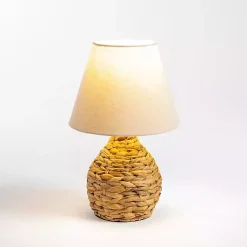 Kirklands Home Natural Woven Seagrass Table Lamp Tan New