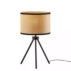 Kirklands Home Natural Woven Shade Rowan Table Lamp Tan Clearance