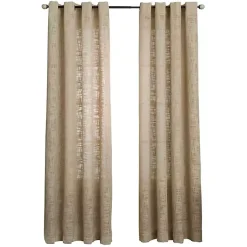 Kirklands Home Natural Woven Single Curtain Panel, 84 in. Tan Outlet