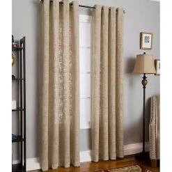 Kirklands Home Natural Woven Single Curtain Panel, 84 in. Tan Outlet