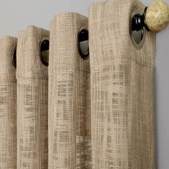 Kirklands Home Natural Woven Single Curtain Panel, 84 in. Tan Outlet