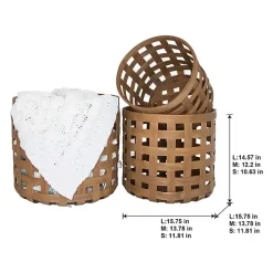 Baskets & Boxes>Kirklands Home Natural Woven Wicker Round Baskets, Set of 3 Tan