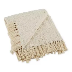 Blankets & Throws>Kirklands Home Natural Woven Zig Zag Throw Ivory