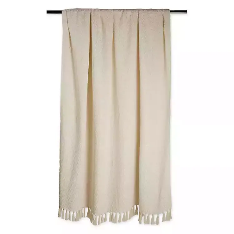 Blankets & Throws>Kirklands Home Natural Woven Zig Zag Throw Ivory