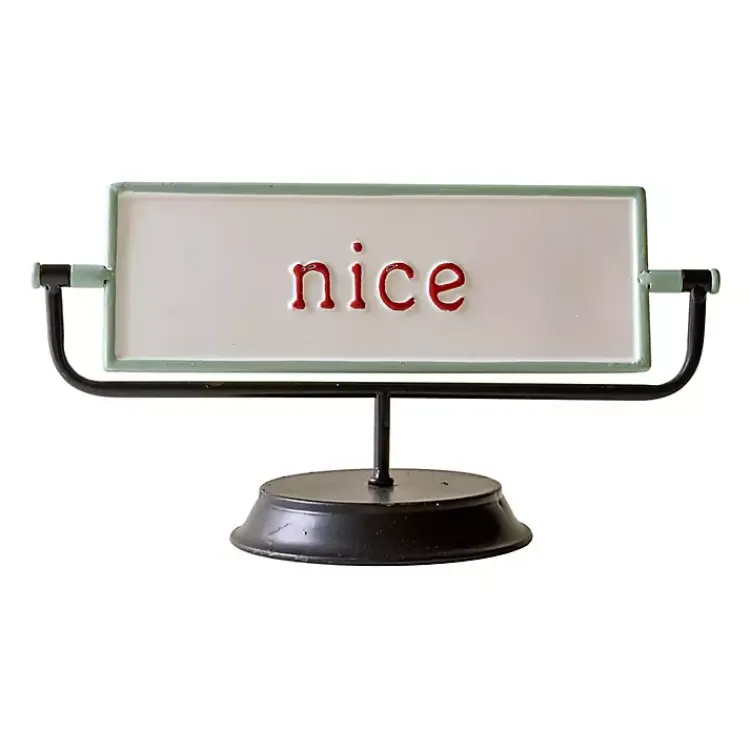 Christmas Decorations>Kirklands Home Naughty and Nice Tabletop Sign