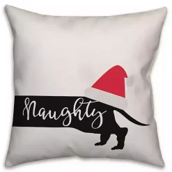 Pillows>Kirklands Home Naughty or Nice Dog Christmas Pillow