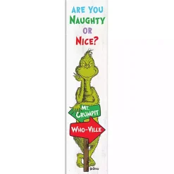 Outdoor Christmas Decorations>Kirklands Home Naughty or Nice The Grinch Porch Board White