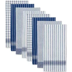 Kirklands Home Nautical Blue Basic Assorted Dishtowels, Set of 8 Outlet