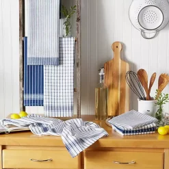 Kirklands Home Nautical Blue Basic Assorted Dishtowels, Set of 8 Outlet