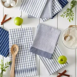Kirklands Home Nautical Blue Basic Assorted Dishtowels, Set of 8 Outlet