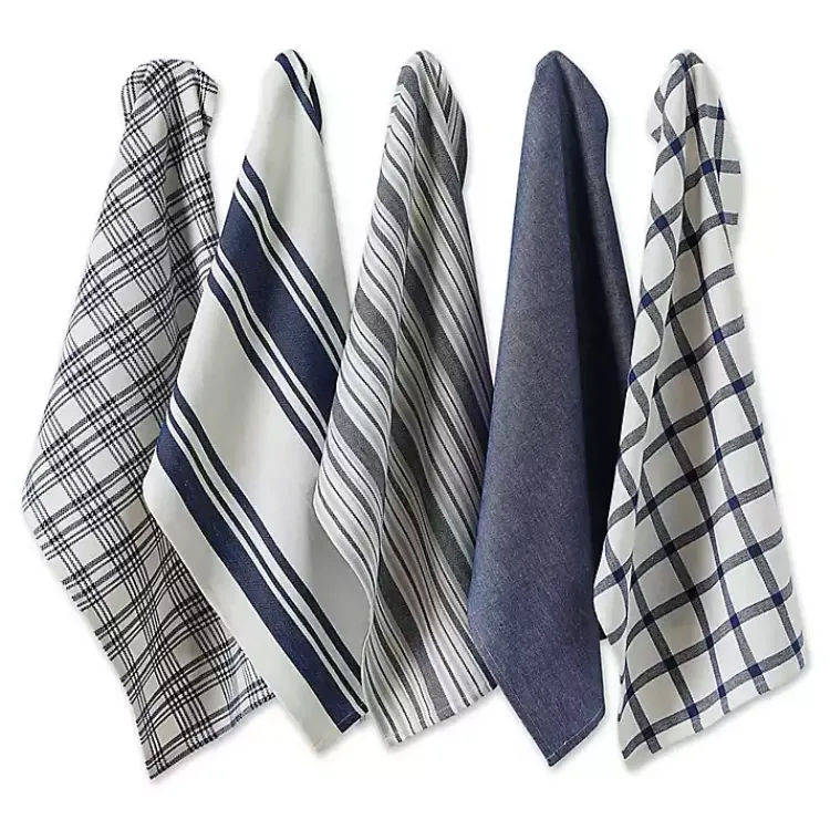 Kirklands Home Nautical Blue Woven Dish Towels, Set of 5 Discount