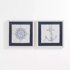 Kirklands Home Nautical Icons Beaded Framed Art Prints, Set of 2 Discount