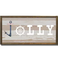 Christmas Art & Wall Decor>Kirklands Home Nautical Jolly Wall Plaque Tan