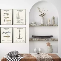 Kirklands Home Nautical Patents Framed Art Prints, Set of 4 Outlet
