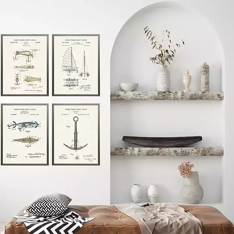 Kirklands Home Nautical Patents Framed Art Prints, Set of 4 Outlet