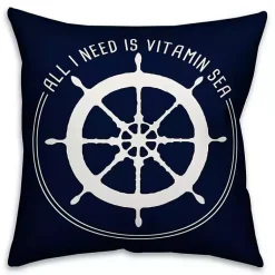Kirklands Home Nautical Vitamin Sea Outdoor Pillow New