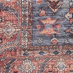 Kirklands Home Navy & Brick Botanical Washable Area Rug, 5x7 Sale