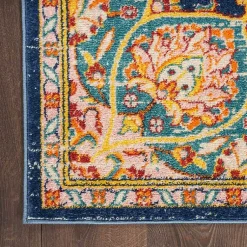 Kirklands Home Navy & Multi Floral Medallion Runner Hot