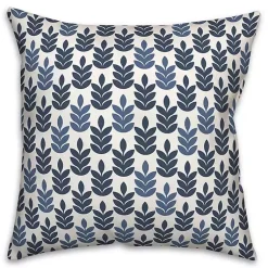 Kirklands Home Navy & White Leaves Indoor/Outdoor Pillow Discount