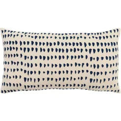 Pillows>Kirklands Home Navy and Natural Animal Patterned Lumbar Pillow