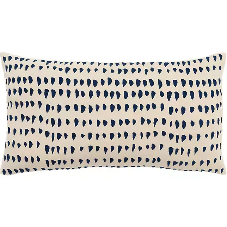 Pillows>Kirklands Home Navy and Natural Animal Patterned Lumbar Pillow