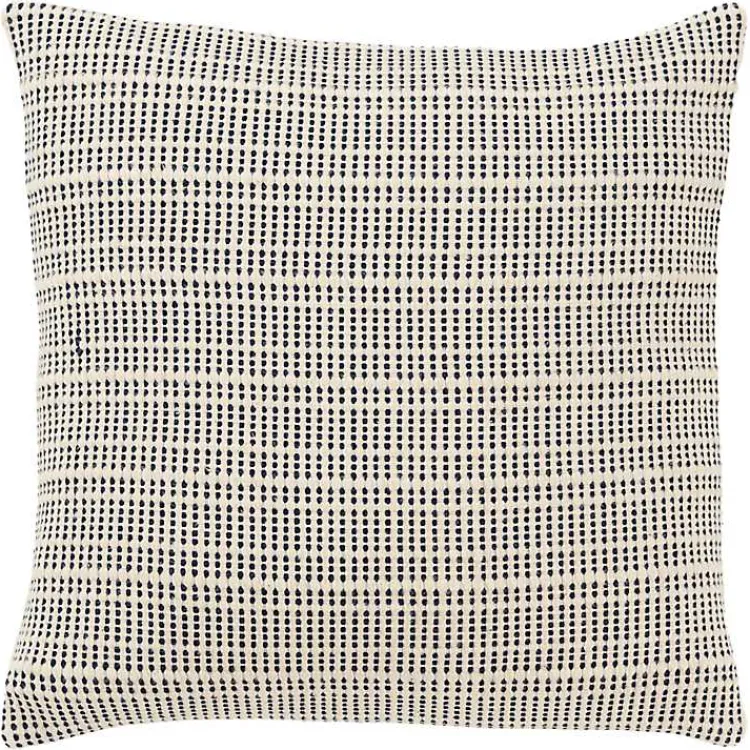 Pillows>Kirklands Home Navy and Natural Sea Striped Pillow