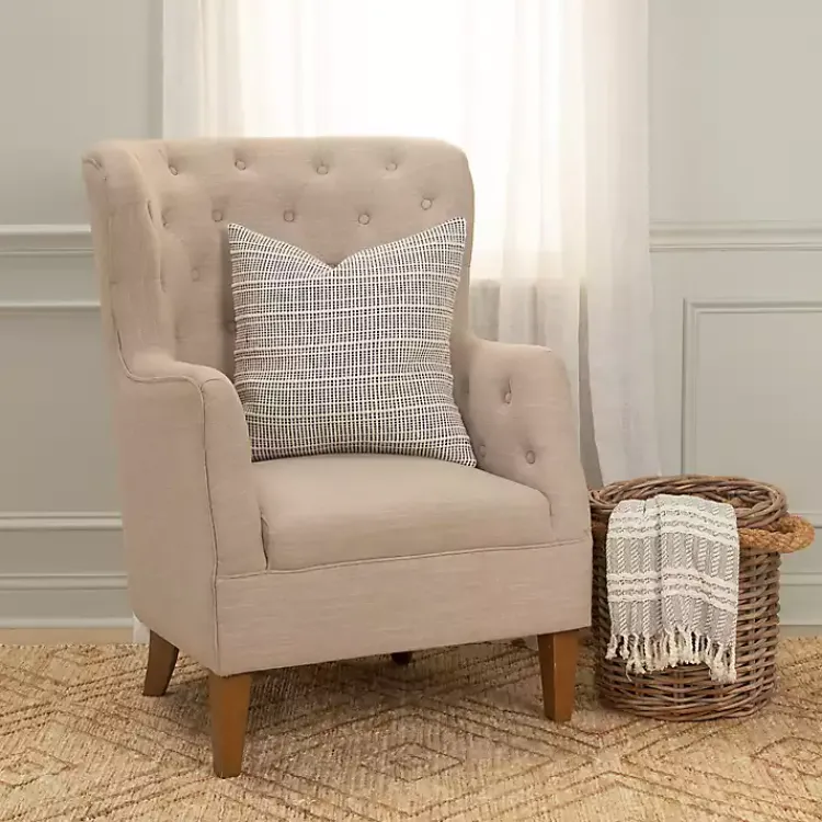 Pillows>Kirklands Home Navy and Natural Sea Striped Pillow