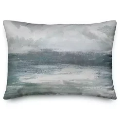 Pillows>Kirklands Home Navy and Sage Horizon Line Lumbar Pillow