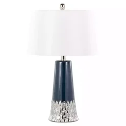 Kirklands Home Navy and Silver Piper Table Lamp White Discount