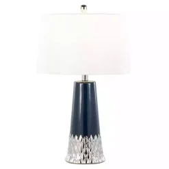 Kirklands Home Navy and Silver Piper Table Lamp White Discount