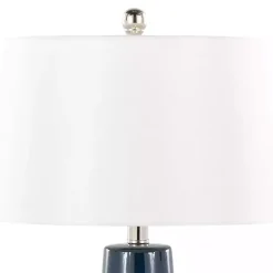 Kirklands Home Navy and Silver Piper Table Lamp White Discount