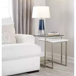 Kirklands Home Navy and Silver Piper Table Lamp White Discount
