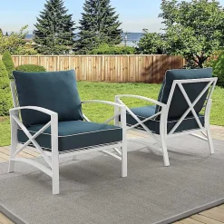 Kirklands Home Navy and White Dayton Outdoor Chairs, Set of 2 Blue Best