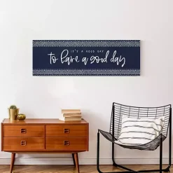Kirklands Home Navy and White Good Day Canvas Art Print Clearance