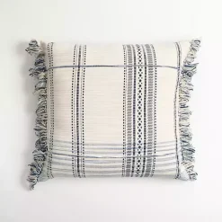 Pillows>Kirklands Home Navy and White Plaid Reversible Throw Pillow