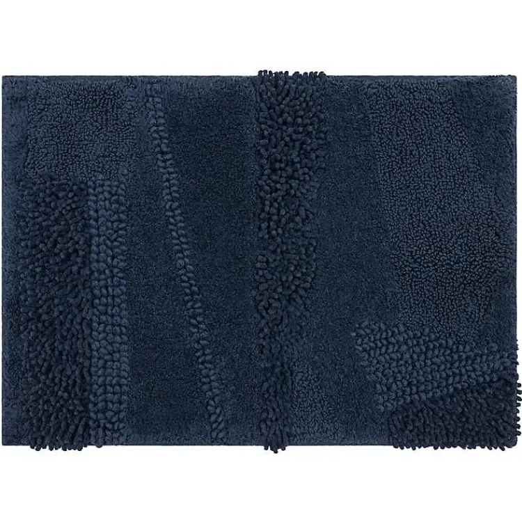 Kirklands Home Navy Asymmetrical Cotton Bath Mat Blue Online