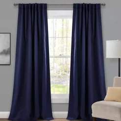 Kirklands Home Navy Back Tab Blackout Curtain Panel Set, 84 in. Blue Sale