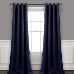 Kirklands Home Navy Blackout Curtain Panel Set, 95 in. Blue Clearance