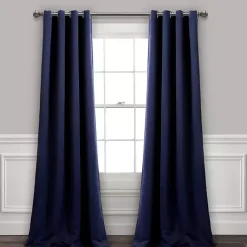 Kirklands Home Navy Blackout Curtain Panel Set, 108 in. Blue