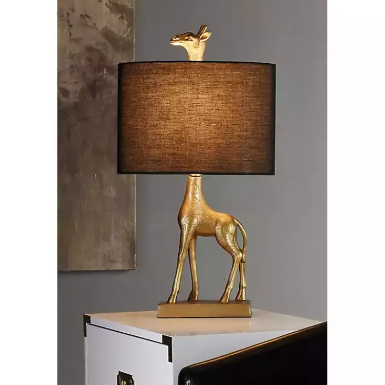 Kirklands Home Navy and Gold Giraffe Table Lamp Blue Hot