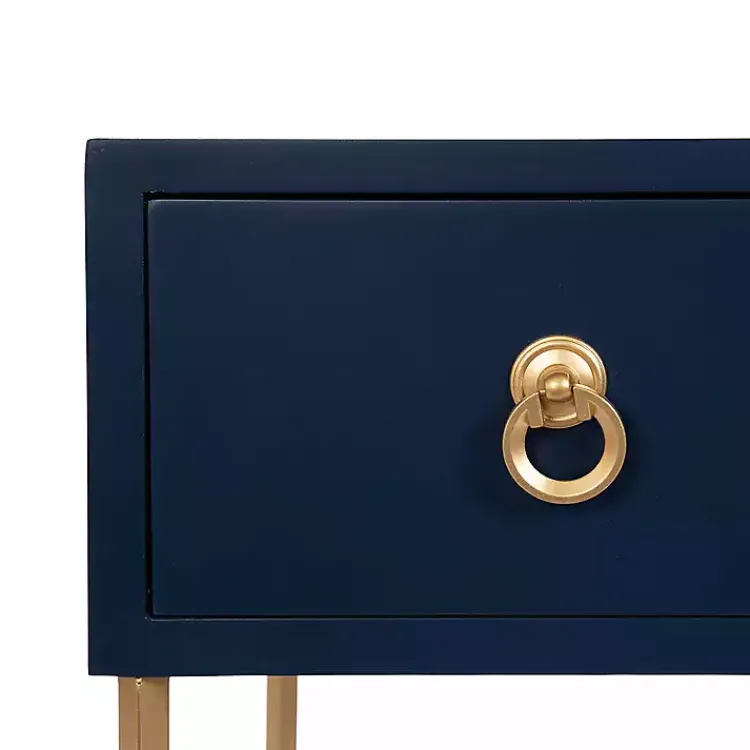 Kirklands Home Navy and Gold Glam Accent Table Blue Best