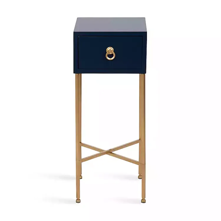 Kirklands Home Navy and Gold Glam Accent Table Blue Best