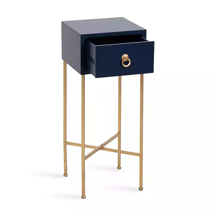 Kirklands Home Navy and Gold Glam Accent Table Blue Best