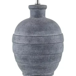 Kirklands Home Navy Ceramic 2-pc. Lamps with Seagrass Shades Blue