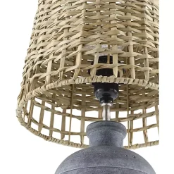 Kirklands Home Navy Ceramic 2-pc. Lamps with Seagrass Shades Blue