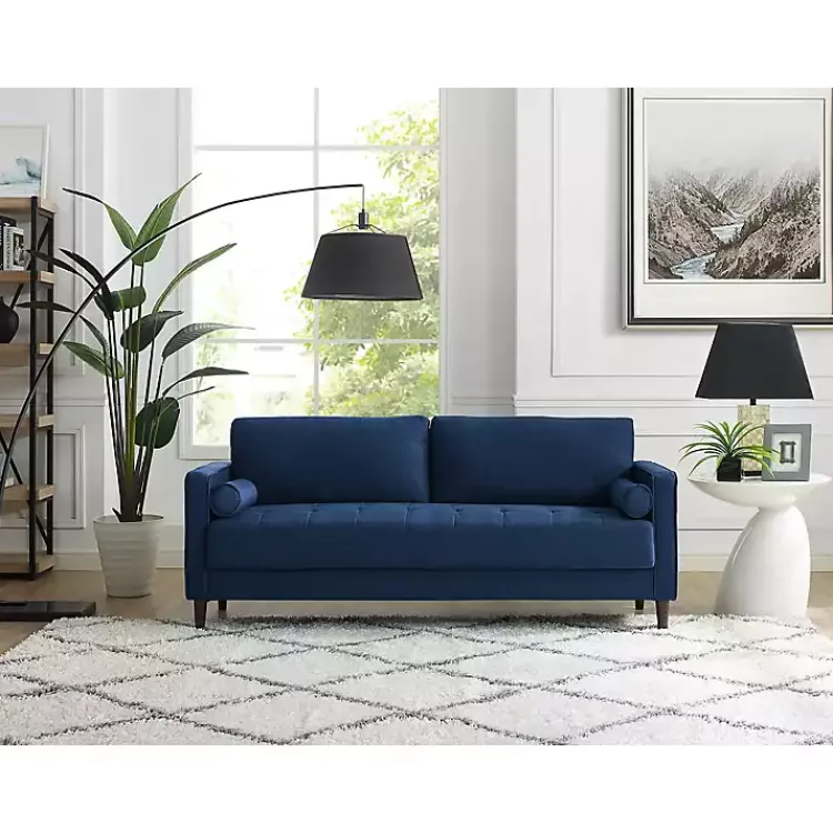 Kirklands Home Navy Chelsea Modern Sofa Blue Best